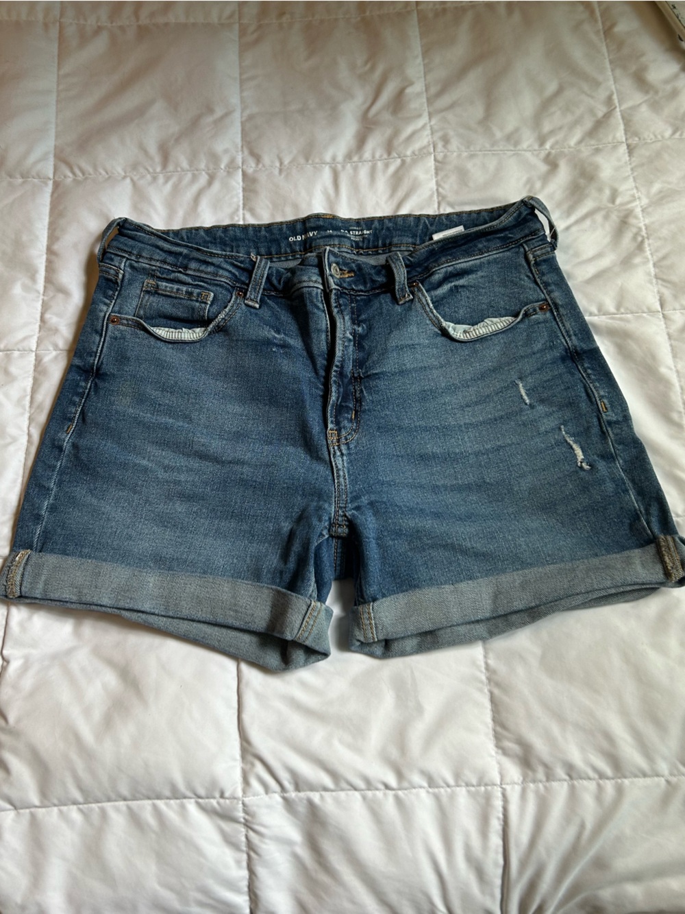 Classic Blue Denim Roll-Cuff Women's Shorts